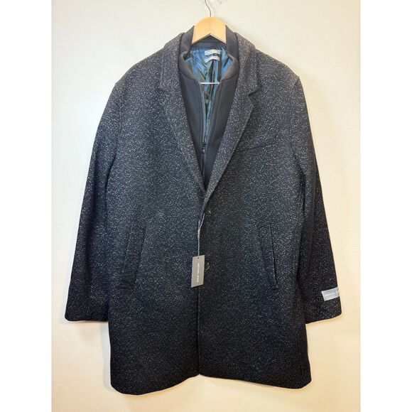 Michael Kors Pike Overcoat Men’s 44R Black Classic Fit Wool-Blend Long Coat NWT - Picture 4 of 11